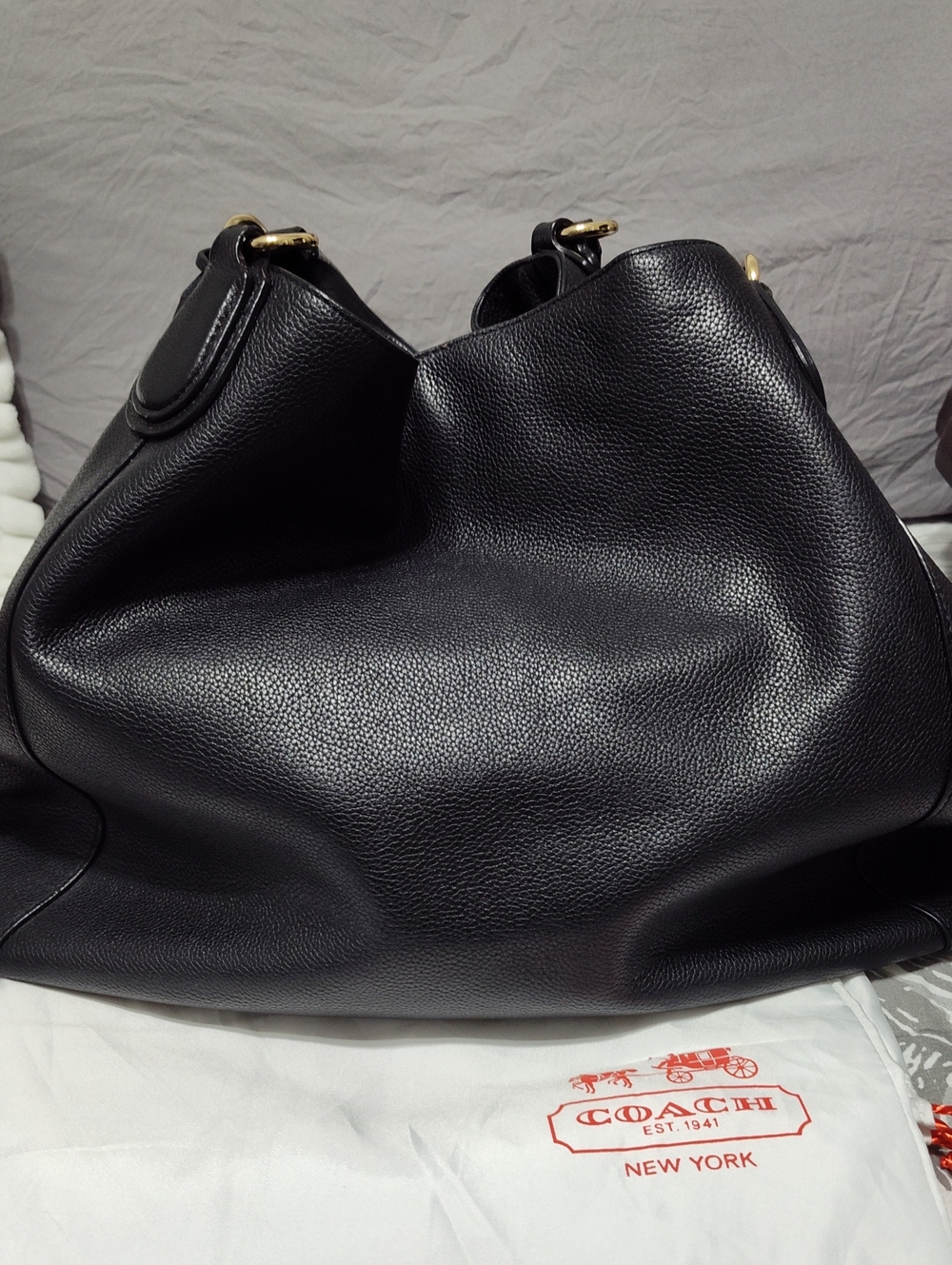 Coach Embossed Horse & Carriage Edie 42 Shoulder Bag - Picture 7 of 16